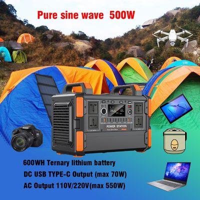 500W / 1KW Lityum Piller Ev TV ve Işıklar için Taşınabilir Güneş Enerjisi Sistemi Jeneratörü