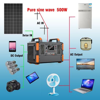 500W / 1KW Lityum Piller Ev TV ve Işıklar için Taşınabilir Güneş Enerjisi Sistemi Jeneratörü