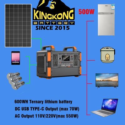 500W / 1KW Lityum Piller Ev TV ve Işıklar için Taşınabilir Güneş Enerjisi Sistemi Jeneratörü