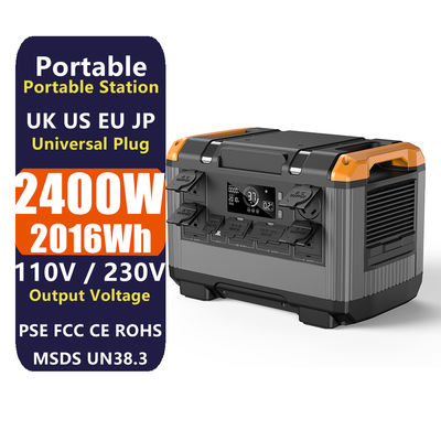 Acil durum LiFePO4 pil tipi ve hızlı şarj süresi ile 2400w açık hava enerji santrali