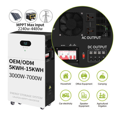Elektrik istasyonu bankası All In One Inverter Hybrid Off Grid AC 5kw 10kw 15kw 20kw Solar Lityum LiFePO4 Enerji Depolama Pil Sistemi