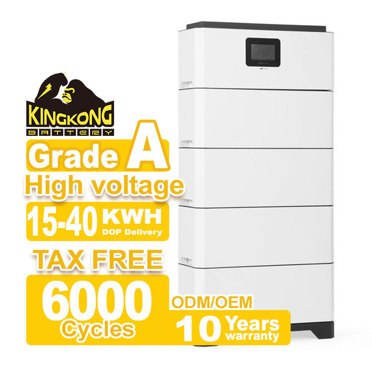 Hibrit Şebeke Bağlantısı Genişçe Eşleşen Inverter LFP Modüler Yüklü Yüksek Voltajlı Pil Ev Enerji Depolama Sistemi 15-40
