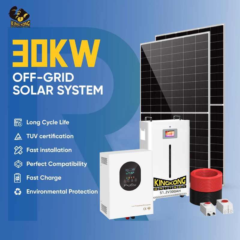 3Kw 10Kw 20Kw 30Kw Şebeke dışı Güneş Enerjisi Üretim Sistemi, Hibrit Güneş Sistemi Güneş hücreleri hızlı bir şekilde teslim edilebilir