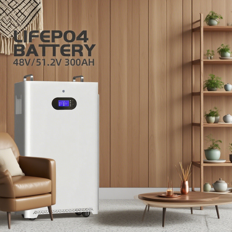 51.2V 300Ah Duvarlı LiFePO4 Pil Güneş Depolama Sistemi, 15kWh, 10 Yıllık Garanti, APP İzleme, 8000+ Döngüler, CE/RoHS