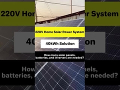 40kWh güneş enerjisi kuruluşu: 18 panel (her biri 550W), günlük çıkış ~ 39.6kWh. Evleri temiz enerjiyle güçlendiriyor. 