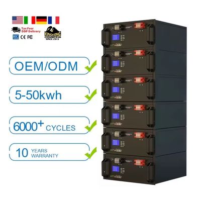 Döngü Süresi 6000 Kat 51.2V 300ah 100Ah Lifepo4 Lityum İyon Aküler Güneş Enerjisi İçin