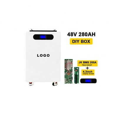 280Ah Dikey Pil DIY Tekerlekli Pil Kutusu ve Beyaz Metal Stand Up Case